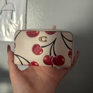Coach Cream and Red Cherry Wallet